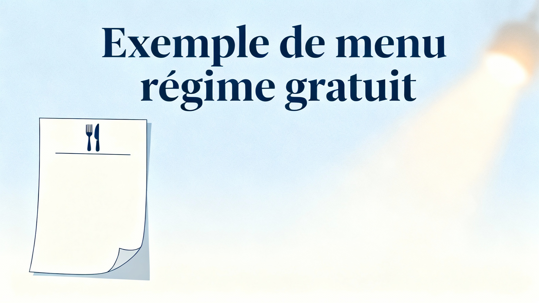 Exemple de menu régime gratuit