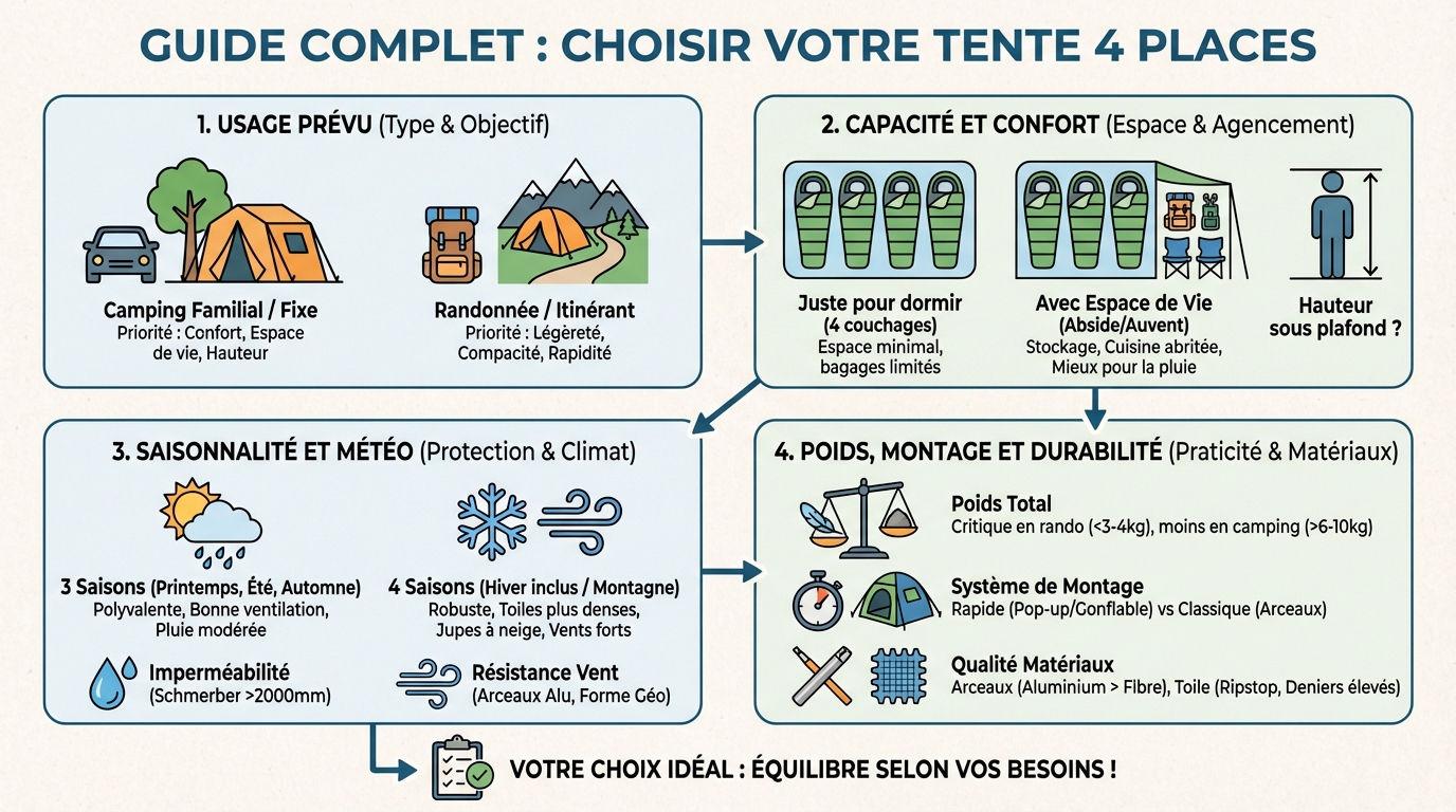 Comparatif des meilleures tentes 4 places
