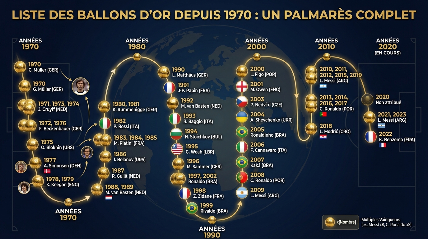 Liste des ballons d'or depuis 1970 : un palmarès complet 1 Analyse des vainqueurs